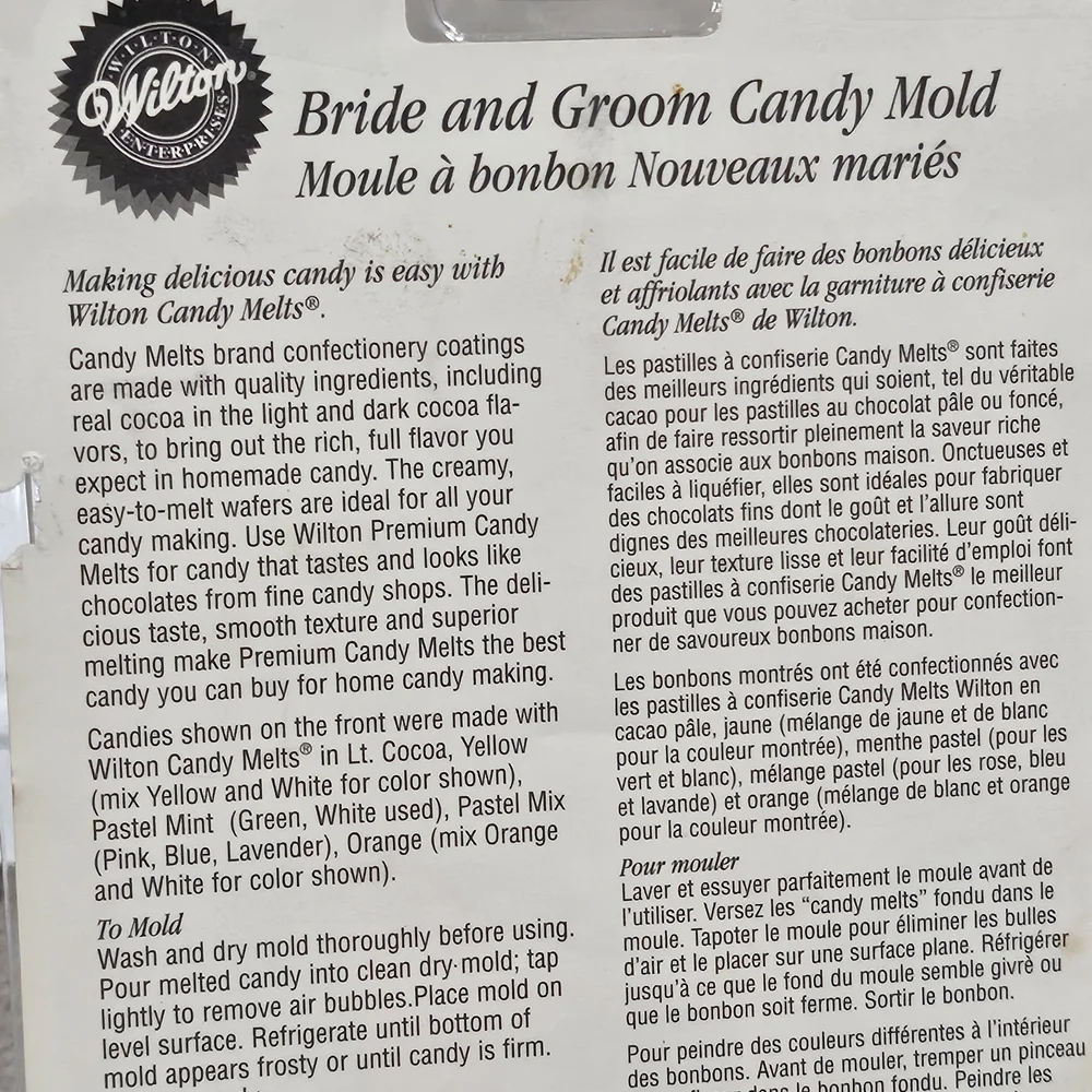 Wilton Bride and Groom Candy‎ Mold - Colorful Wedding Molds
